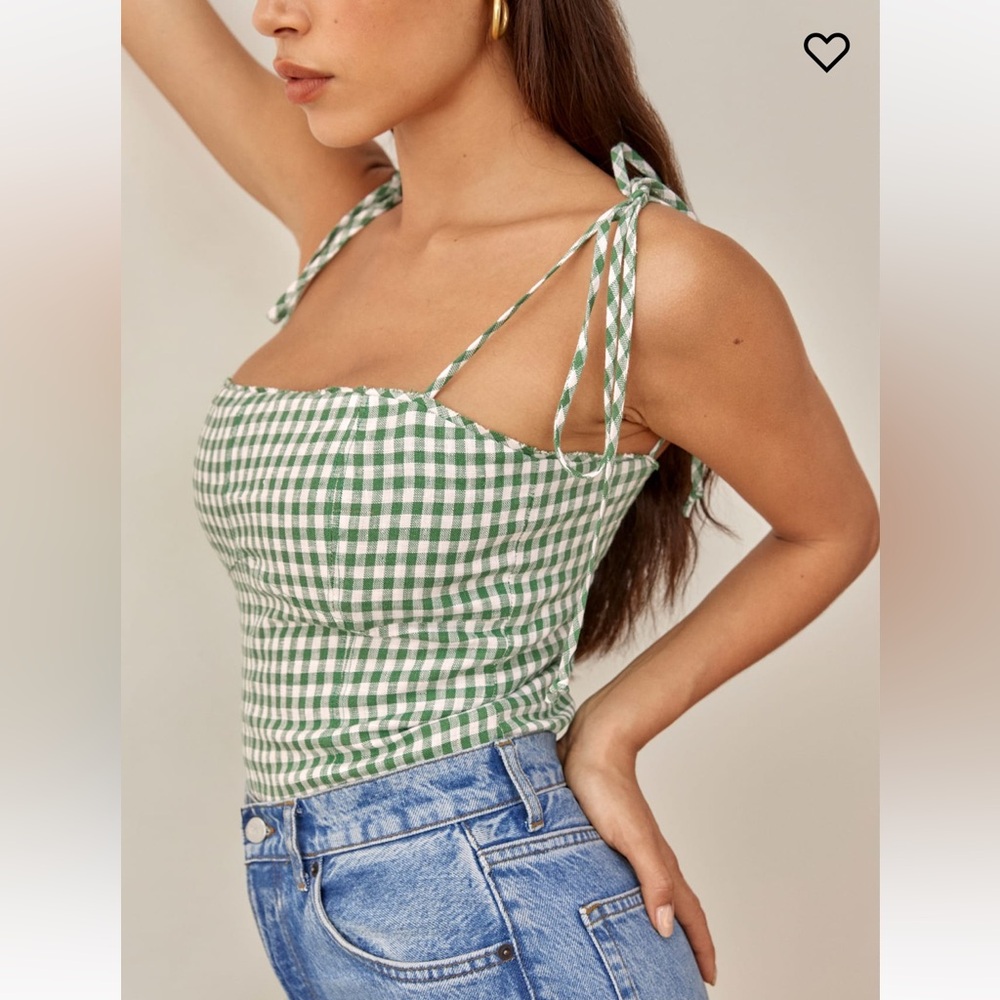 Reformation Blanchard Linen Top in Palms